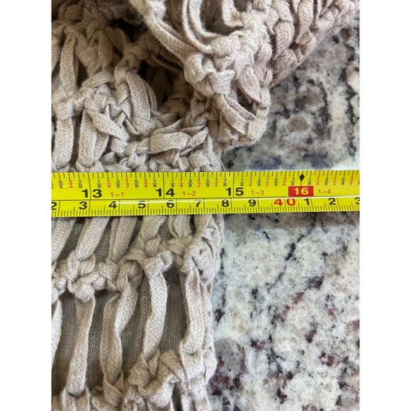 John Paul Richard Womens Sweater Petite Medium Beige Fisherman Mesh Open Knit - Picture 8 of 10